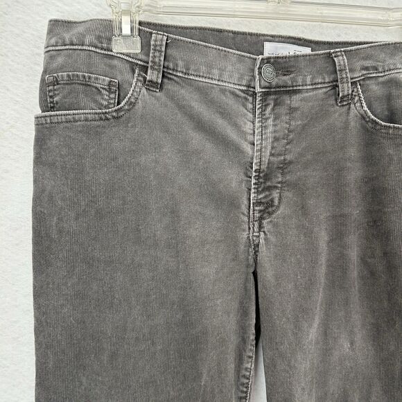 Loft Pants Women 12/31 Gray Corduroy Boyfriend 5Pocket Relaxed Comfy Casual Boho - Picture 8 of 9